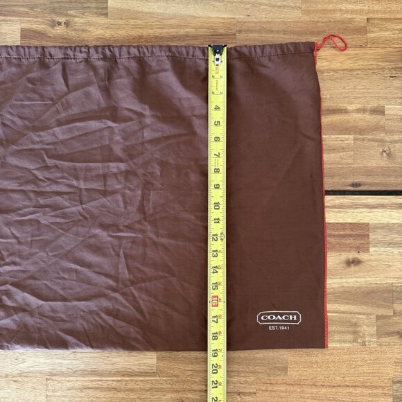 Coach Brown Purse Shoes Handbag Drawstring Cover Dust Bag Large 23X19 - Picture 7 of 8